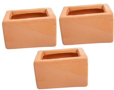 Milisten Lot De 3 Pots De Fleurs en Terre Cuite Rouges Pots De Fleurs Décoratifs Dintérieur Taille Compacte pour La Décoration