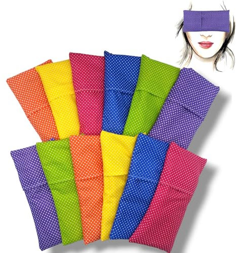 Augenkissen yoga Pack 12 colors (12 Füllung, 12 waschbare Bezüge) | Lavendel Samen und Reis | Yoga, Meditation, Entspannung, für Ihre Augen ..