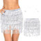DAMILY Pailletten Bauchtanz Rock Karneval Hip Wrap mit Meerjungfrau Gesicht Edelsteine Combo Halloween Kostüm (Pailletten, Silber)