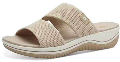 Jana Coshy Damen Hallux Pantolette mit Flexibler Sohle Elastisch, Beige (Sand), 41 EU