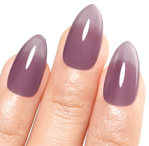 Imtiti Jelly Gel Polish, 15ML Sheer Grape Purple Jelly Nail Polish Translucent Spring Summer Nail Gel Polish LED UV Gel Nail Polish for Nail Art DIY Manicure