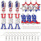 SUNNYCLUE 1 Box 8 Sets USA Flag Earring Making Kit Patriotic Charms 4th of July Independence Day Rhinestone US Charm American Flag Charms Red Blue Flag Charm for jewellery Making Kits DIY Supplies