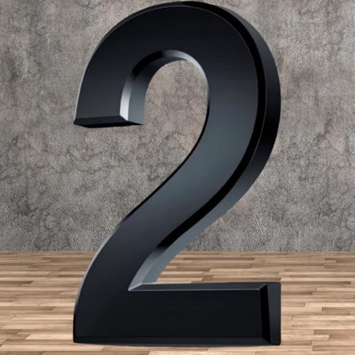 Numero civico moderno, numero civico da 4 pollici, numero civico never rust di alta qualità, numeri di cassetta delle lettere, effetto 3D, nero (2)