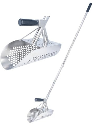 Sand Scoop for Metal Detecting, Heavy Duty Detector Scoop, Long Handle Stainless Steel Detecting Tool,Metal Shovel