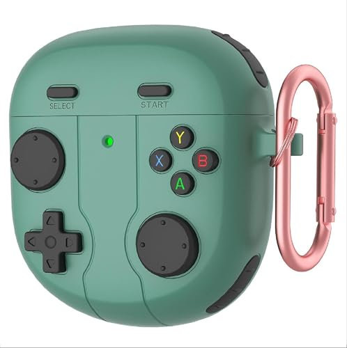 GIOPUEY Funda Compatibile con Bose QuietComfort Earbuds II/Ultra 2023, Cute Lindo Divertido Dibujos Animados Silicona Protección Carcasa Case Cover con Gancho para Llavero - Green