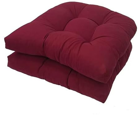 GYYFQH Stuhlkissen 2er Set, Sessel Kissen Zurück Sitzkissen Pad 48x48 cm, Sitzpolster Für Outdoor Geeignet, Outdoor Gartenstuhlkissen，Wasserdichtes Stuhlkissen(Burgundy)