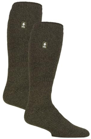 HEAT HOLDERS Herren 2 Paar Thermo Kniestrümpfe Dicke Winter Warme Extra Lang Socken mit Innenfleece für Winter