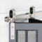 Roymelo 34 Brushed Nickel Bifold Sliding Barn Door Hardware Track Kit,Side Mounted J Shape Roller,Smoothly and Quietly,Assembly Easy,Fit Double 15 Bi-Folding Doors (Door Not Included)