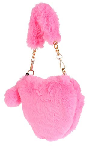 DEARMAMY Borsa A Forma Di Cuore Da Donna in Peluche Con Tasche Pelose Elegante Per Tutte Le Età E Le Occasioni.