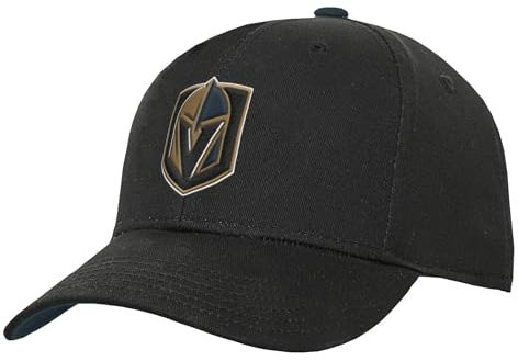 Outerstuff NHL Kids Youth 8-20 Offiziell lizenzierte vorgekrümmte Snapback-Mütze, Vegas Golden Knights - Schwarz, Einheitsgröße