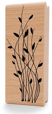 NEWSTAMPS Stempel Grashalme Motivstempel aus Holz & Gummi zum Karten und Geschenke basteln, Holzstempel für Blumen, Pflanzen, Floral, Wiese, Gräser, Scrapbook, Textilstempel, Deko, Freunde