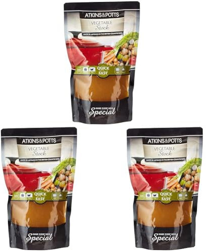 Atkins & Potts Vegetable Stock, 350 g (Pack of 3)