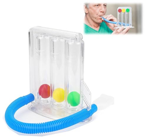 Espirometro Incentivo de 3 Bolas, Ejercitador Pulmonar Respiratorio, Ejercitador de Pulmón, Ejercitador Respiración Profunda, Sistema de Entrenamiento de Respiración de 3 Cámaras para Logopeda