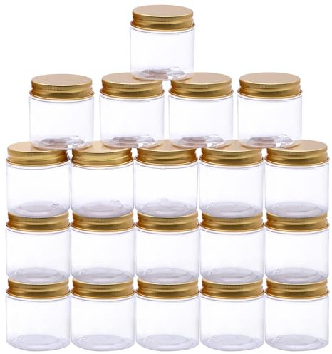 NVGFTG 20 Pièces Pots Cosmétiques en Plastique, 60 ml Pots de Pommade, Pot de Crème à Remplir, Contenants Cosmétiques Vides pour échantillons, Cosmétiques, Nail Art