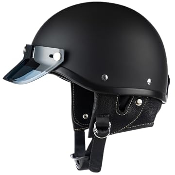 lisutupode Caschi da motocicletta mezza shell, casco a metà faccia - Caschi da moto per uomini | Comodo elegante mezzo cappuccio protettivo per l'da gare di neve scooter