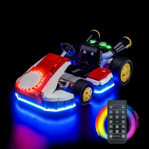 Fernbedienung Licht-Kit Kompatibel mit Lego 72037 Mario Kart – Mario & Standard Kart (Kein Modell), Led Beleuchtungs Set Compatible with Lego Mario Kart – Mario & Standard Kart Kreative Spielzeug
