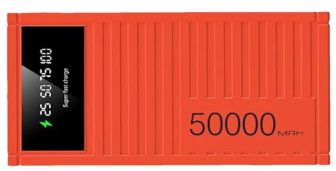 Banco De Carga Portátil, Banco De Energía, Power Bank 50000mAh Batería Externa, Bancoo De Carga Rápida De Capacidad, Rojo