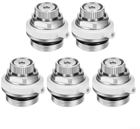 HpLive 1/5 Stück Heizkörper Entlüftungsventil Automatisch 1/2 Messing Edelstahl Vollautomatisch Heizung Entlüfter(5PCS)