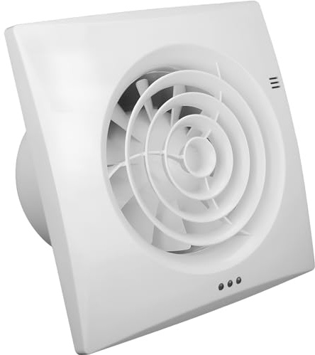 VENTS 100mm Bathroom Extractor Fan with Humidity Sensor and Timer | Quiet, Low-Energy DC Motor With Automatic Humidity Control And Adjustable Run-On Operation