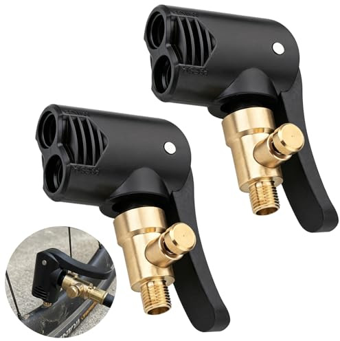 2 Pack Dual Head Bike Valve Adapter, Dual Head Bike Track Pump Tyre Air Pump Valve Adapter Bike Pump Accessories Multi-use Connector Head Pump Adapter for Replacement Accessories, Pump Accessories