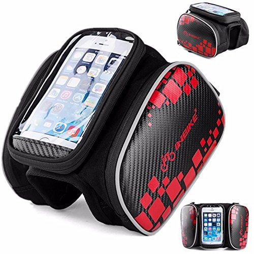 EsportsMJJ Bike Fahrrad Rahmen Beutel Bike Touch Screen Handy Tasche Für iPhone 7 Plus iPhone 6/6 S Plus Samsung-Rot