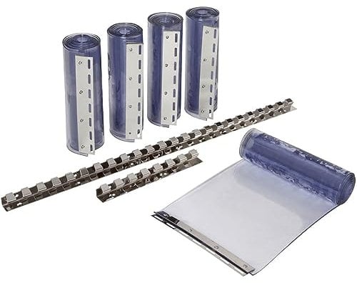 KERBL Streifenvorhang-Set (2x PVC Streifen Maße 30x225 cm, Stärke 3 mm, für Ställe / Paddocks / Hallen, Vorhang transparent, PVT, gegen Zugluft im Stall) 291162