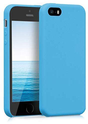 kwmobile Case Compatible with Apple iPhone SE (1.Gen 2016) / iPhone 5 / iPhone 5S Case - TPU Silicone Phone Cover with Soft Finish - Light Blue