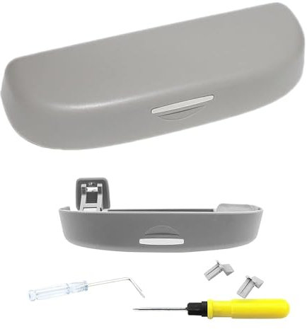 LFOTPP Auto Sonnenbrillenhalter Brillenetui Auto Innenraum Kompatibel mit VW T-ROC 2018-2022 2023 2024, Auto Glasses Case Holder Brillenetui Käfig T ROC Zubehör (Grau)