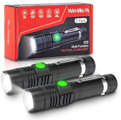 AOMEES mini Taschenlampe USB wiederaufladbare Taschenlampe Taktische Taschenlampe 4 Modi Hoch/Niedrig/Blitz/SOS für Innen Außen
