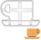 BAKERLOGY Coffee Cup Cookie Cutter - Detailed Biscuit Cutter Design for Baking and Crafts, Ideal on Fondant, Dough, Clay