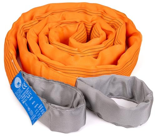Desert Fox Winch Abschleppseil 5 m – 35 t Bruchlast – Schwerlast Bergegurt für Traktor, LKW, SUV, Offroad – Abschleppschlinge mit verstärkten Schlaufen in Signalfarbe Orange