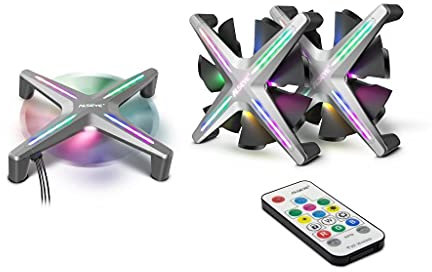 INTER-TECH AC Alseye X12 Kit Grey - RGB-Fan-Set bestehend aus DREI 120mm RGB-Lueftern in rahmenloser X-Form