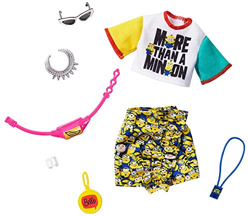 Barbie Storytelling Fashion Pack of Doll Clothes Inspired by Minions: Top, Skirt and 6 Accessories Dolls, Gift for 3 to 8 Year Olds