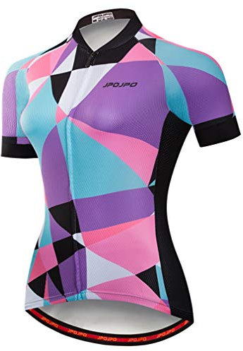 WeimoMonkey Damen Sommer Radtrikot Rennrad Shirt MTB Bike Jersey Top Gr. Large, Cube Multi