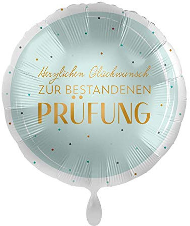 pelzitoys Pemioloon 70208K Folienballon Ballon Glückwunsch zur bestandenen Prüfung rund Heliumballon Luftballon