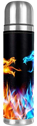 Borraccia isolata in acciaio inox con draghi di fuoco, 500 ml