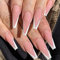 Brishow Coffin Ballerina Long False Nails - French Press on Full Cover Stick on Nails 24pcs for Women and Girls (Light-Pink)