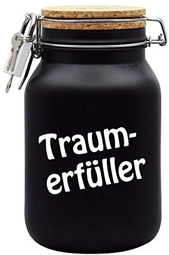 Spardose Traumerfüller Geld Geschenk Idee Schwarz XL