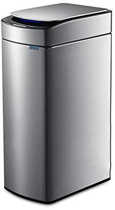Poubelle Cuisine de Grande capacité Cuisine ménagère Corbeille Rechargeable Peut être Une Corbeille à Induction Automatique en Acier Inoxydable Can 30L rectangulaire Smart Trash Peut Bacs