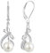 JO WISDOM Ohrringe Hängende Unendlichkeit Libelle Silber 925,Perlenohrringe Damen mit 3A Zirkonia mit 8mm Süßwasserperle,Schmuck für Frauen
