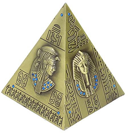 MOUMOUTEN Ägyptische Pyramide Dekoration, Grüne Bronze Große Retro Exquisite Münze Spardose Sparschwein für Home Office Kinder Geschenk