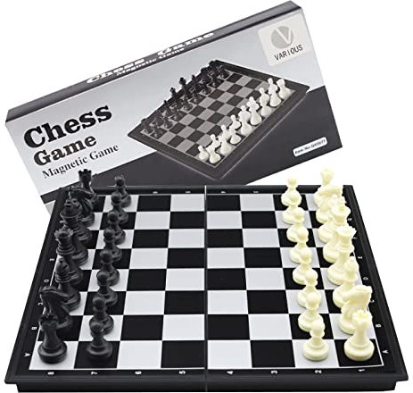 Various Tablero Ajedrez Magnético Ajedrez Juego Mesa Estuche con Portátil Tablero Plegable para Viajar niños y Adulto