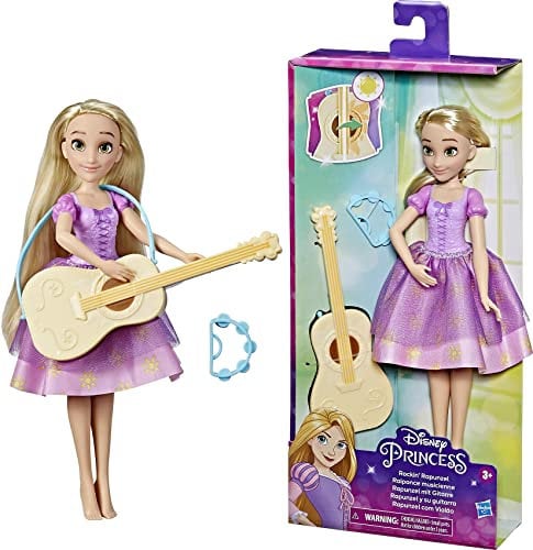 Hasbro Disney Prinzessinnen Prinzessin Rapunzel Modepuppe und Gitarre mit Farbwechsel, Spielzeug für Kinder ab 3 Jahren, F3379EU6, Multi