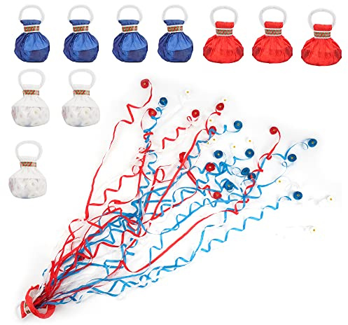 Shitailu 4th of July Streamers Popper, Hand Throw Streamers, No Mess Confetti Magic Paper Cracker for Independence Day Celebration, Patriotic Theme Party, Birthday Wedding Graduation Party (10Pack)