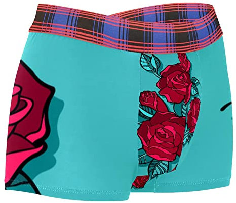 Boxer pour homme avec pochette Motif bouquet de roses rouges, multicolore, XXL