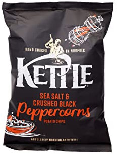 Kettle Chips Sea Salt with Crushed Black Peppercorns 130g