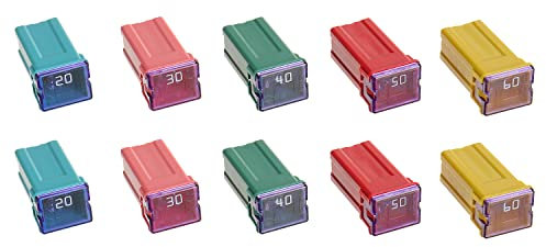 SIGANDG 10pcs Jcase Blocksicherung Auto Sicherung für Trucks PKW und SUVS(20A/30A/40A/50A/60A,Jeder 2pcs)