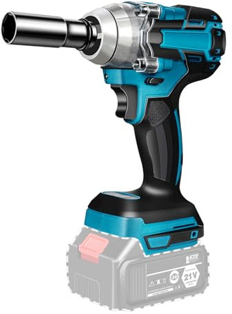Avvitatore a Percussione a Batteria 1/2, 520 Nm, 18 V, Senza Spazzole, LED, Compatibile Con Makita (Senza Batteria e Caricatore)