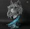 Große Wolf Statue 28cm Wolfskopf Büste Skulptur Deko Wolf Büste Statue Tierskulptur Wolf Figur