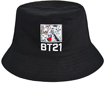 Concept One Unisex-Erwachsene Bt21 Line Friends Bucket Hat, Wide Brim Packable Summer Travel Cap for Men and Women, Reversible Schlapphut, Mehrfarbig/Meereswellen (Ocean Tides), Einheitsgre